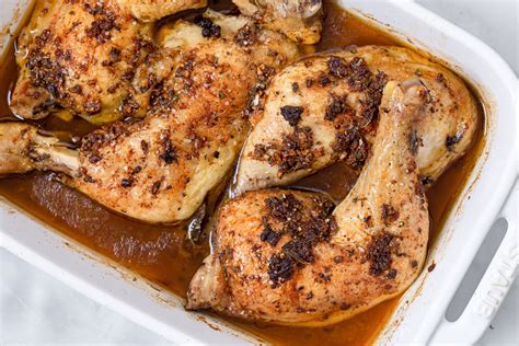 Bake the Chicken Quarters · Start with preheating your oven to 350ºF ( 175ºC ). · Brush the honey bourbon chipotle bbq sauce ( or your favorite barbecue sauce ) ...